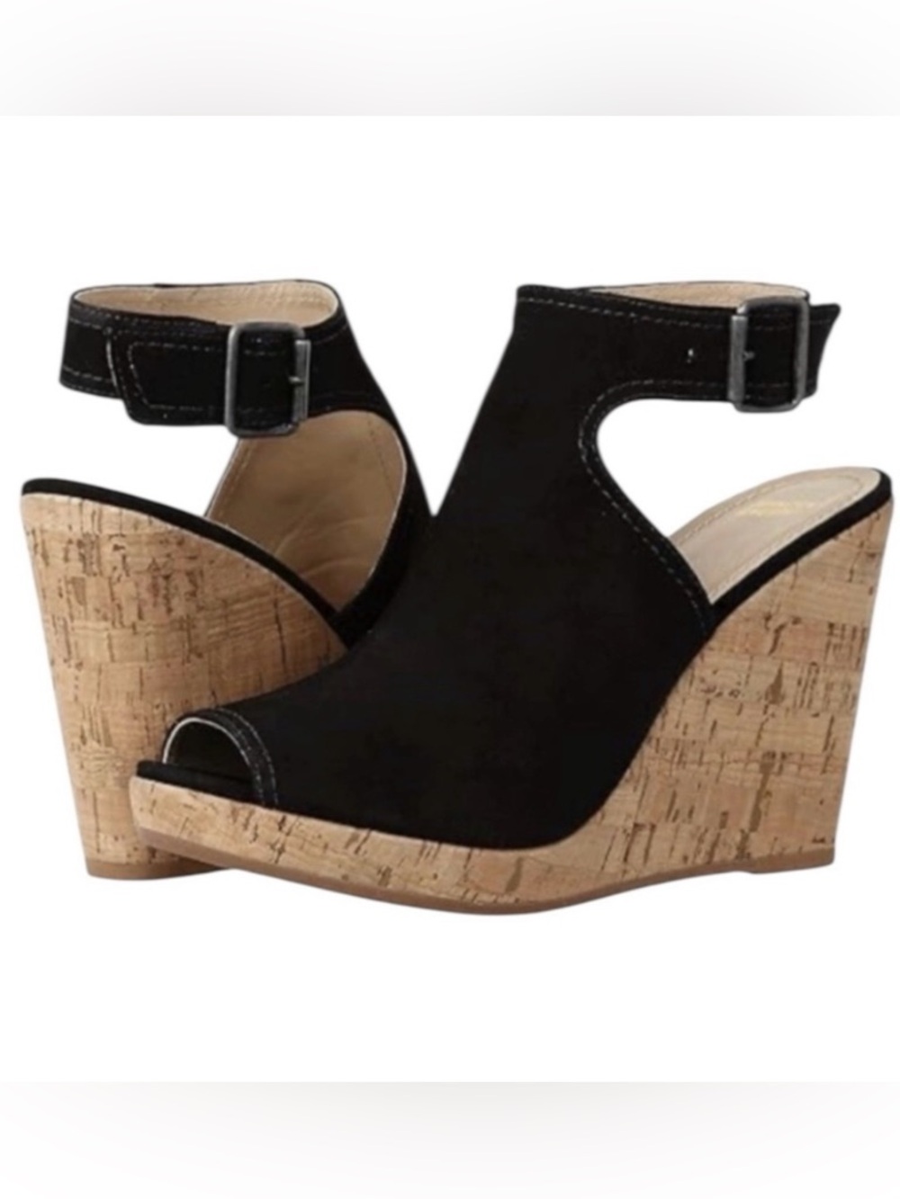 NWB Johnston & Murphy Mika Black and Tan Wedge Sandals Perfect Condition!!!